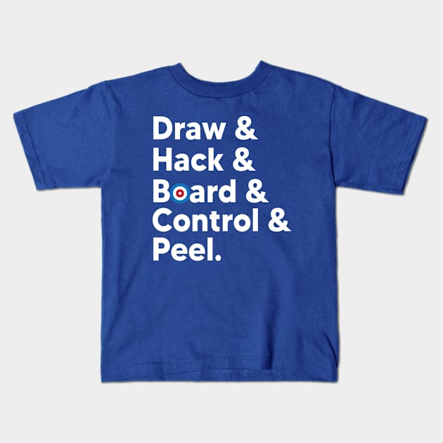 Curling meme draw hack board control peel funny curling Kids T-Shirt by UNXart